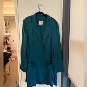 ABERCROMBIE - Green Statin Blazer Dress